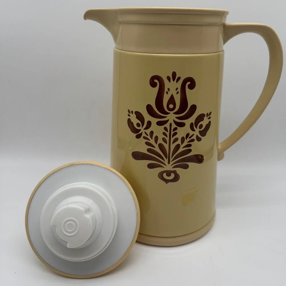 Vintage Pfaltzgraff Village Insulated Thermal Carafe Coffee Thermos Pitcher USA